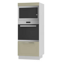 BACKOFENHOCHSCHRANK Kvantum D5AM/60/154 Vanille Matt / Weiß Matt 60 / 59 / 154cm - Creme/Weiß, Holz/Holzwerkstoff (60/154/59cm) - Feldmann-Wohnen