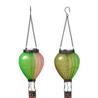 LED-SOLAR-LATERNE - Heißluftballon-Design aus robustem Kunststoff für stimmungsvolle Gartenbeleuchtung, 2er-Set - Grün, Kunststoff (11/30/11cm) - Northpoint