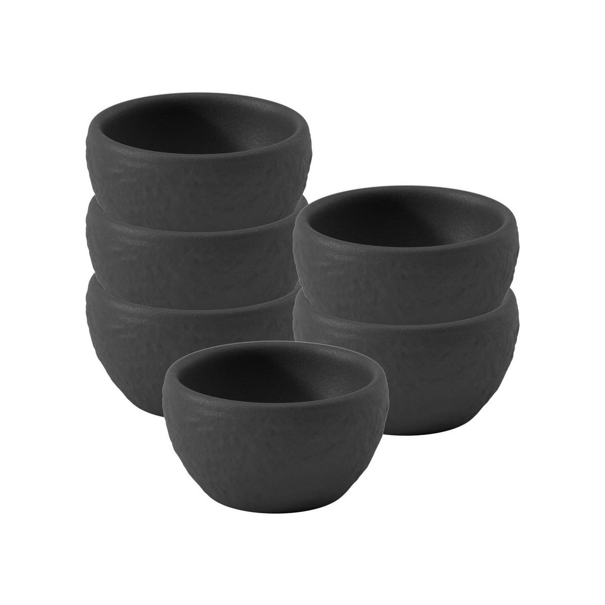 EIERBECHER Manufacture Rock schwarz ø 4,8 cm 6er Set - Schwarz, Keramik (4.8/2.7/4.8cm) - Villeroy & Boch