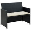 2-SITZER-GARTENSOFA Mit Polstern Schwarz Poly Rattan - Schwarz, Kunststoff (100/85/56cm) - vidaXL