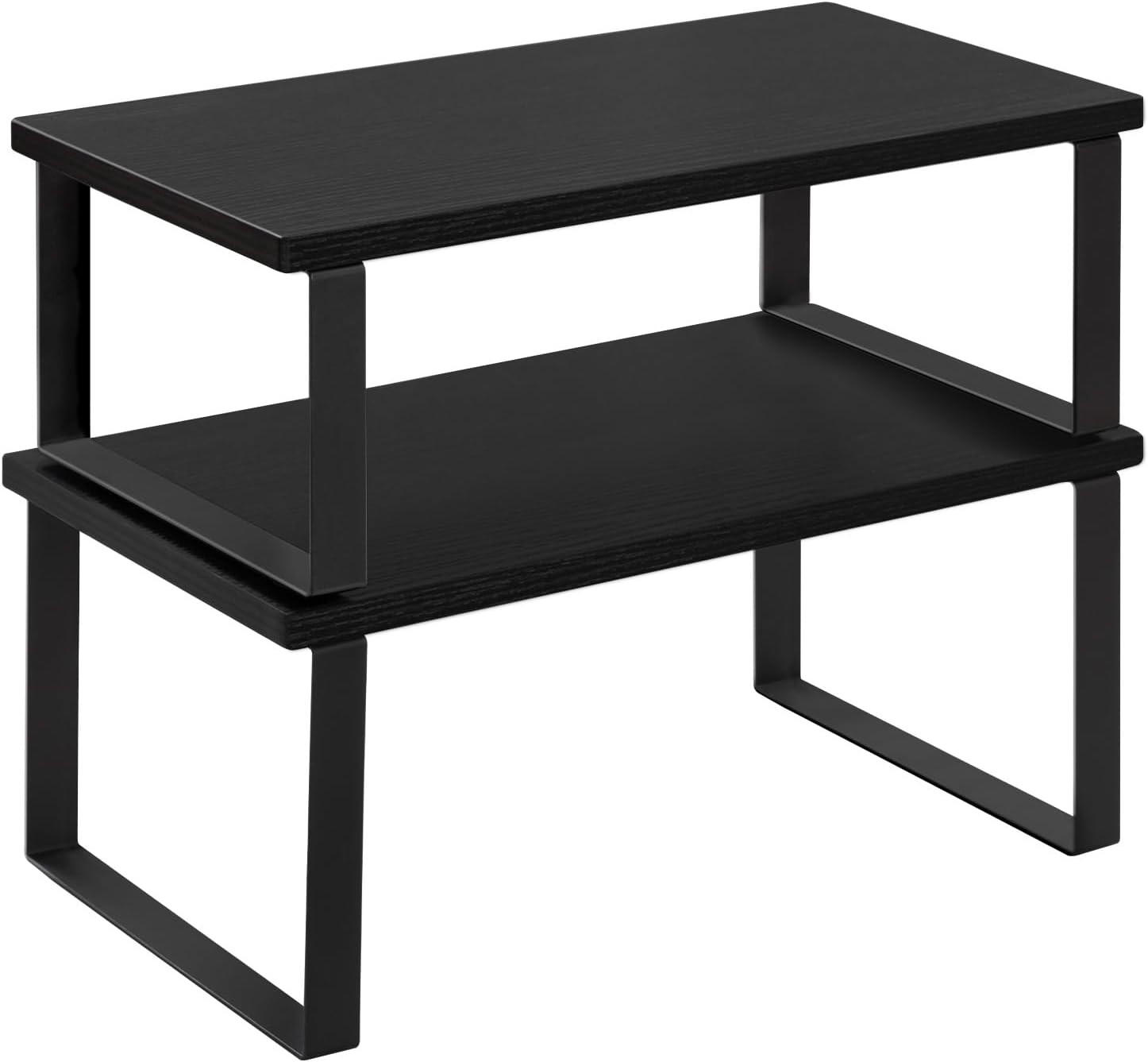 KÜCHENREGAL 2er Set aus Holzwerkstoff Schwarz - Schwarz, Holzwerkstoff (34/13/19cm) - Woltu