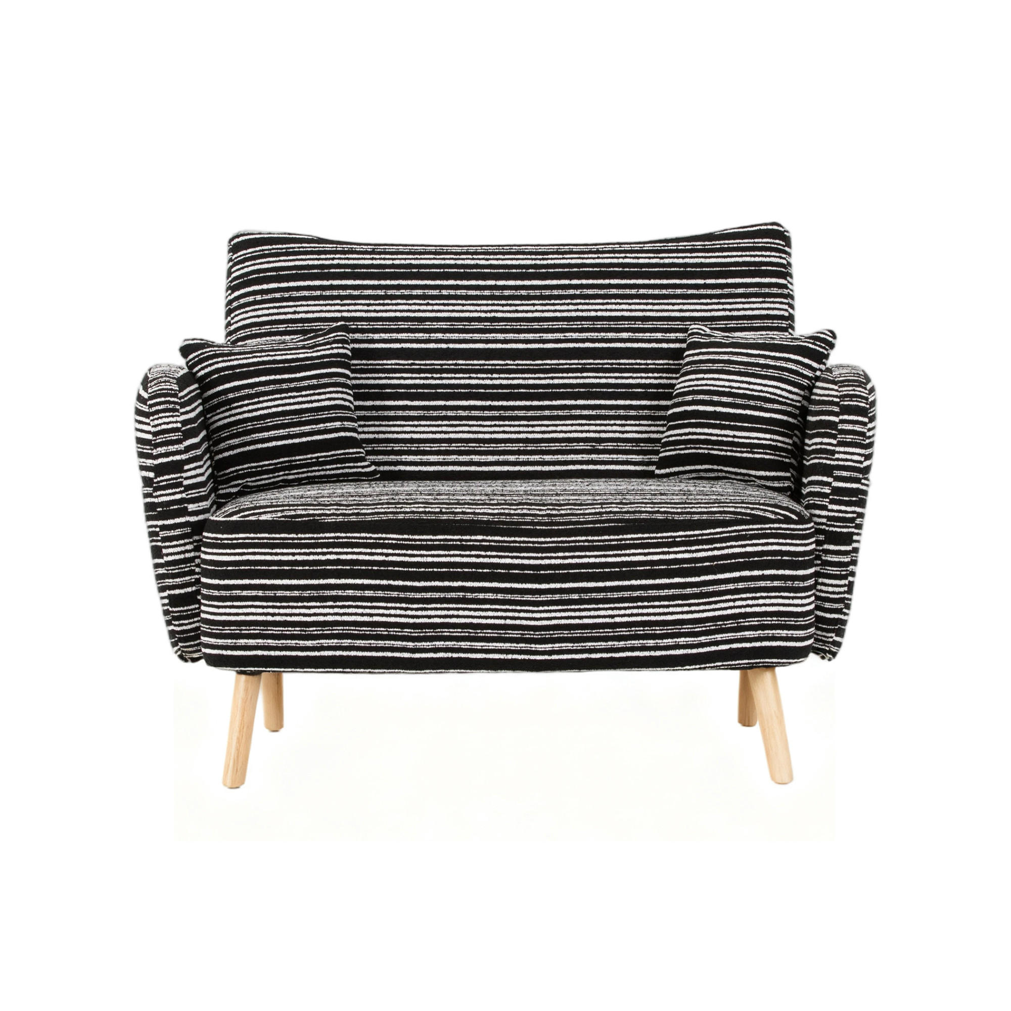 2-SITZER-SOFA aus Bouclé 121x81,5x87 cm in Schwarz mit Seitentaschen - Schwarz, Textil (81.5/87/121cm) - Modfu