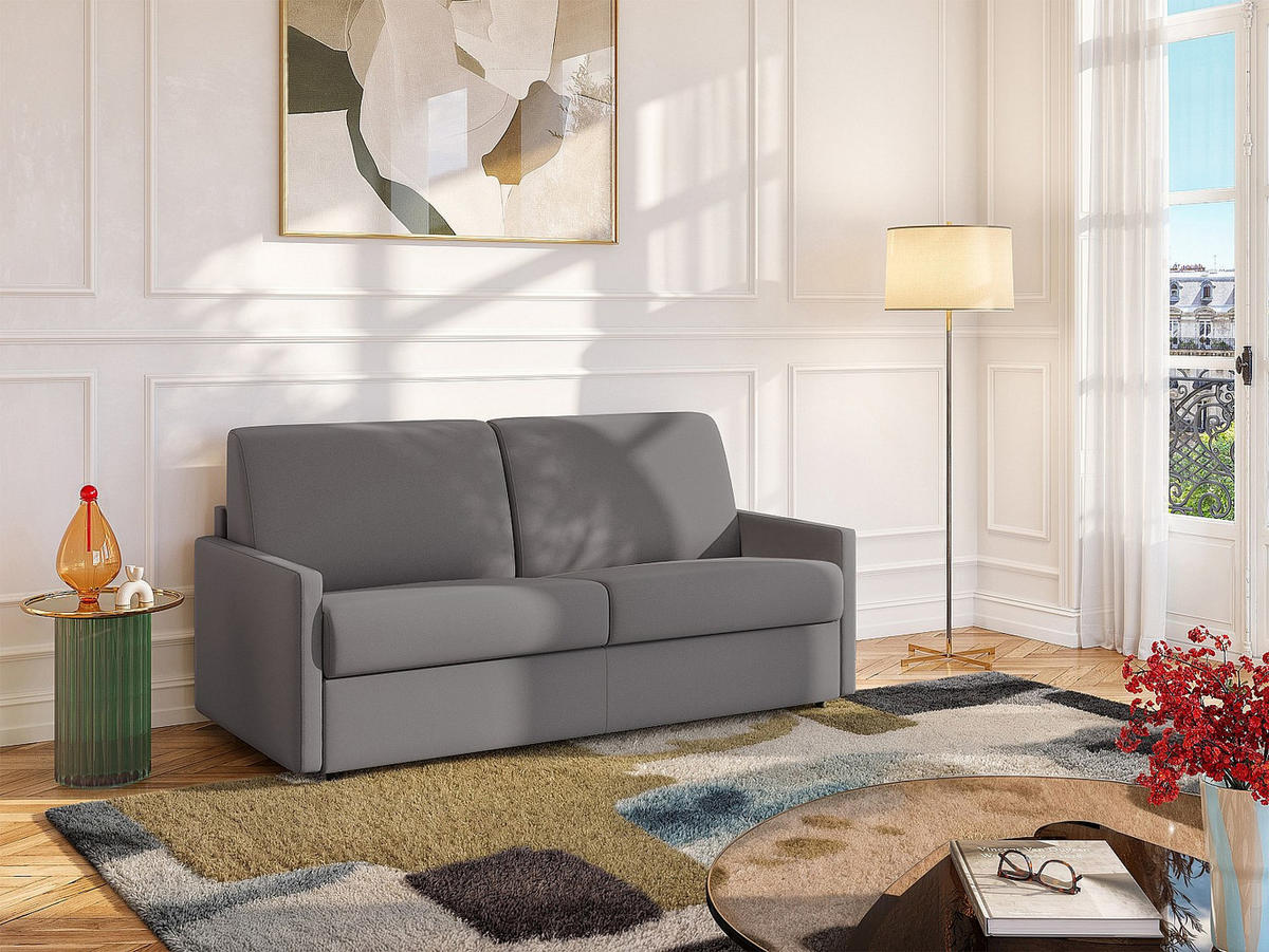 SCHLAFSOFA - 3 Personen - stoff - hellgrau Calife - Hellgrau, Textil (170/97/223cm) - Vente-Unique