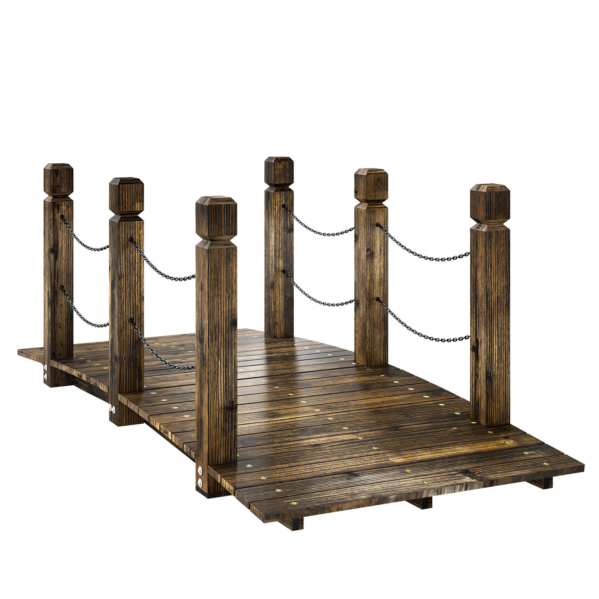 GARTENBRÜCKE,HOLZBRÜCKE 1,51m,karbonisiert - Schwarz, Holz (151/68/54.5cm) - Vallsero