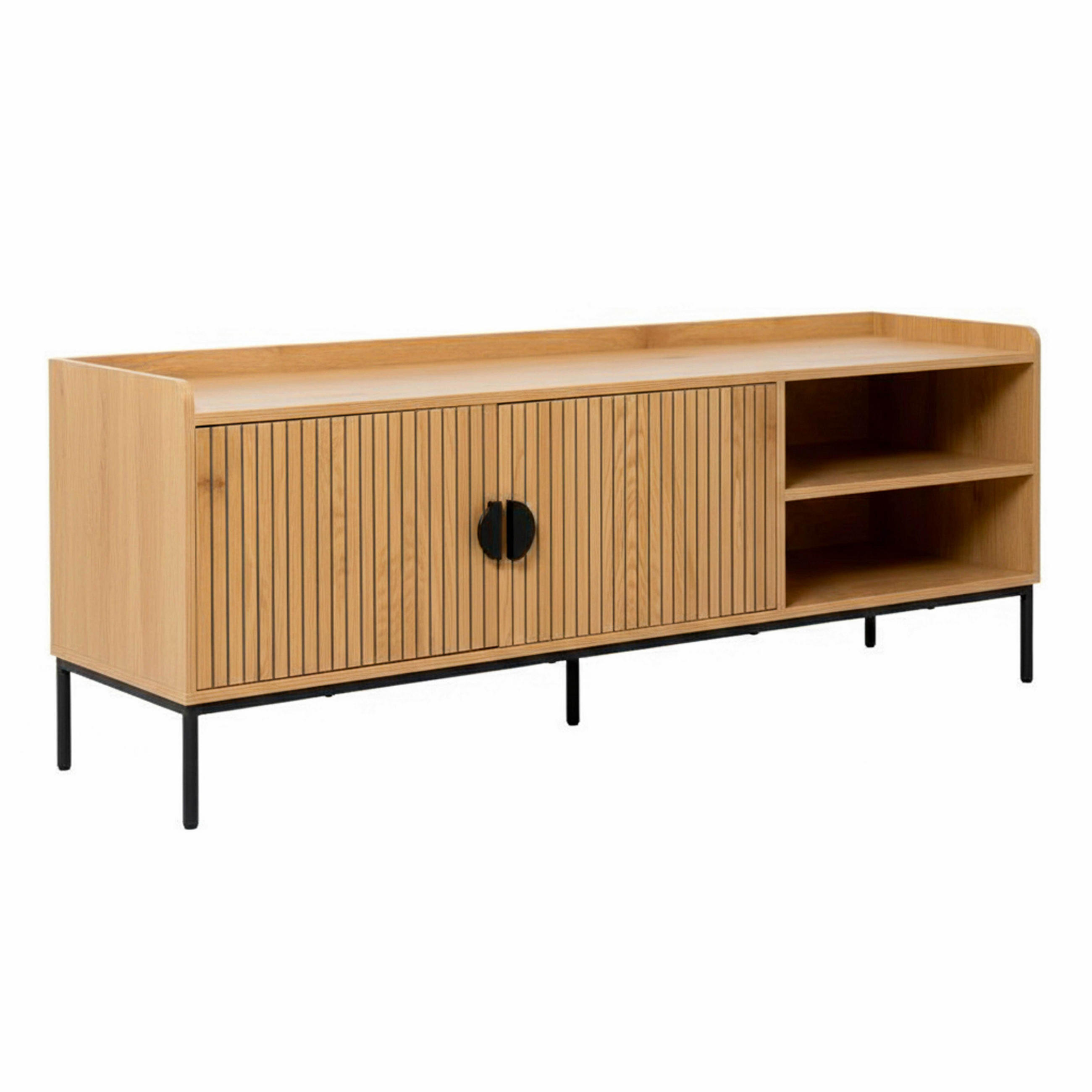 TV-SCHRANK, Beigefarbe - Beige, Holz (40/56/150cm) - Oviala
