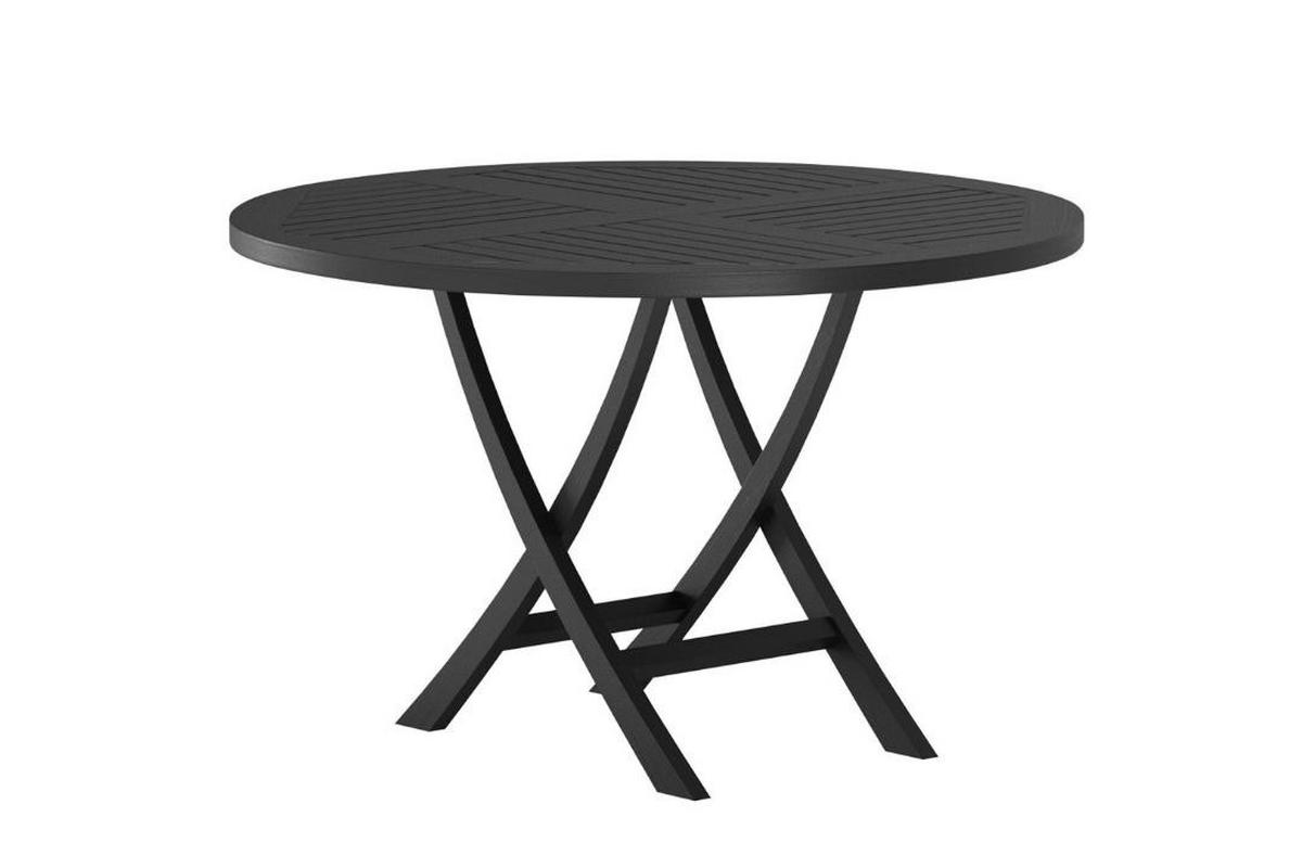 GARTENTISCH, Kenya, Schwarz, Teak., 120 x 120 x 75 cm - Schwarz, Holz (120/120/75cm) - ebuy24