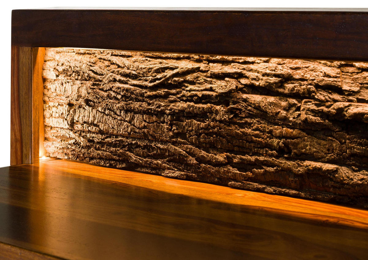 WANDGARDEROBE Sheesham 100x35x60 walnuss gewachst TORONTO LUX #276 - Dunkelbraun, Holz (100/60/35cm) - Massivmoebel24