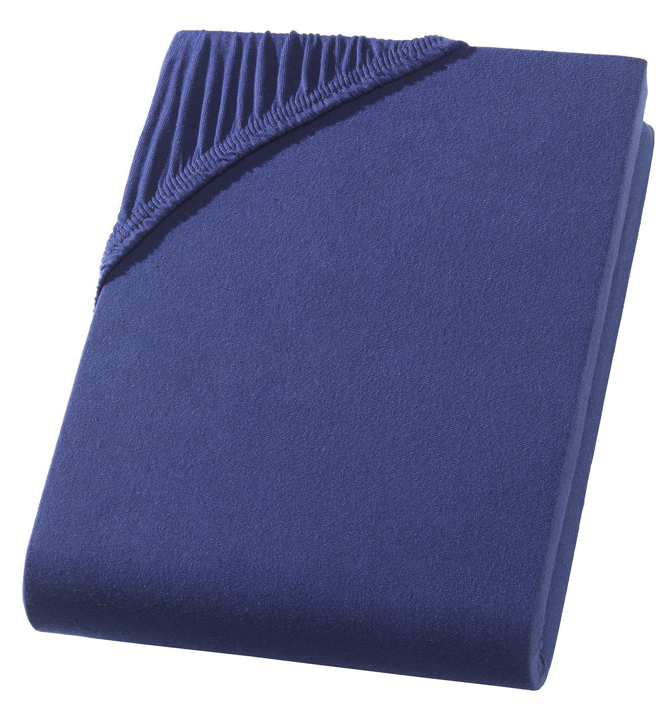 TOPPER-SPANNBETTLAKEN Jersey Bettlaken 180x200 cm Navy-Blau - Dunkelblau, Textil (180/200cm) - Carpe Sonno