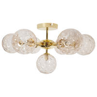 DECKENLAMPE Beige Anadyr - Beige/Goldfarben, Glas (52/52/28cm) - Beliani