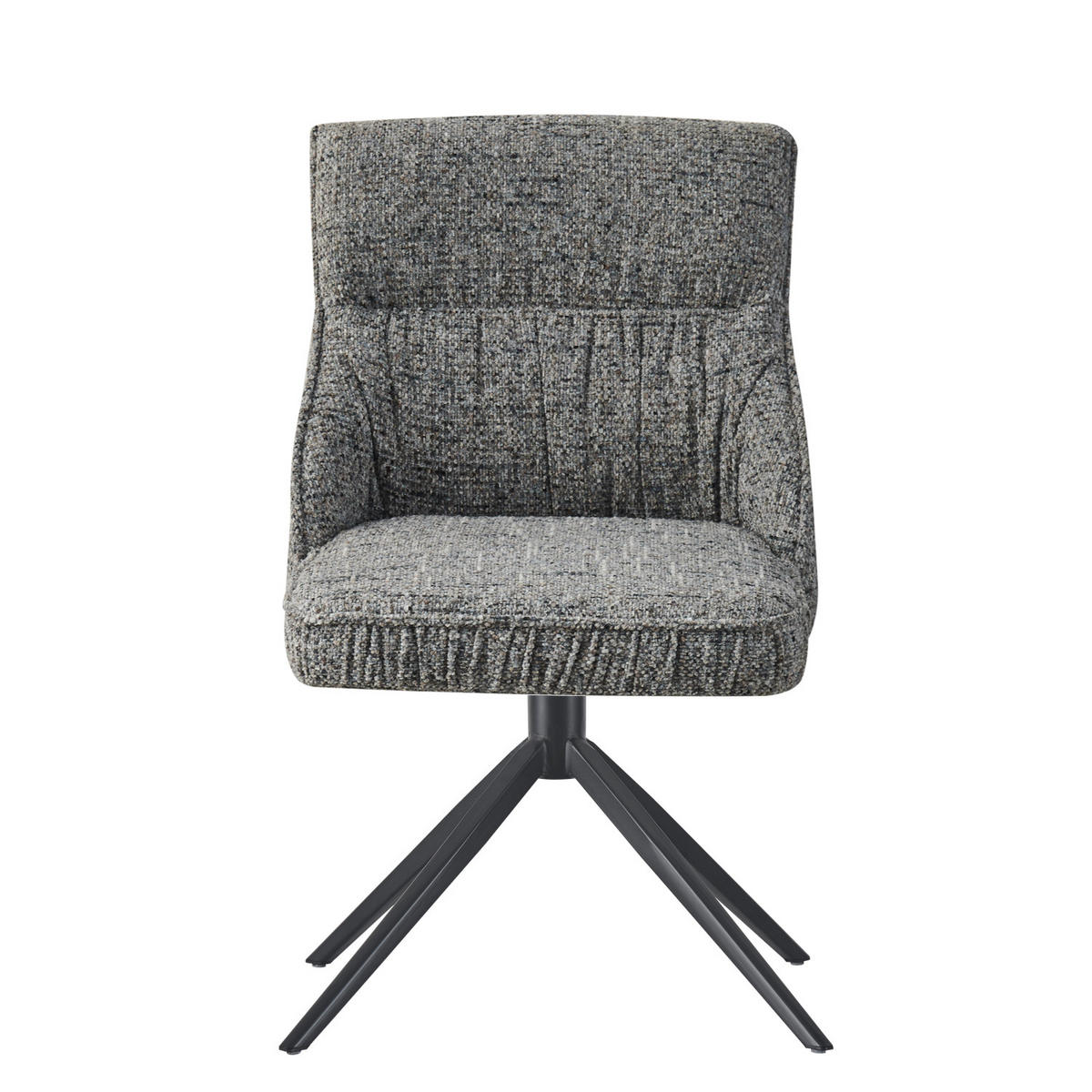 ESSZIMMERSTUHL MIRELA 2er-Set - Dunkelgrau/Schwarz, Textil/Metall (49/84/62cm) - DUBI Möbel