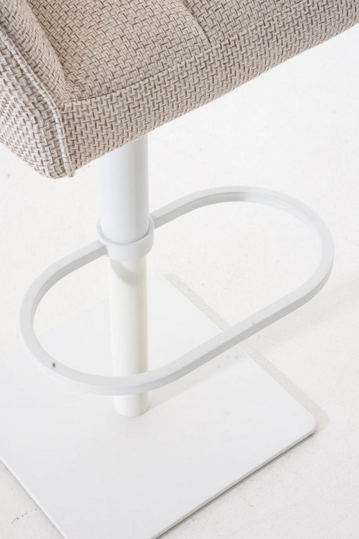 BARHOCKER Stoff Elfenbein - Creme/Weiß, Textil/Metall (64/88/45cm) - CLP
