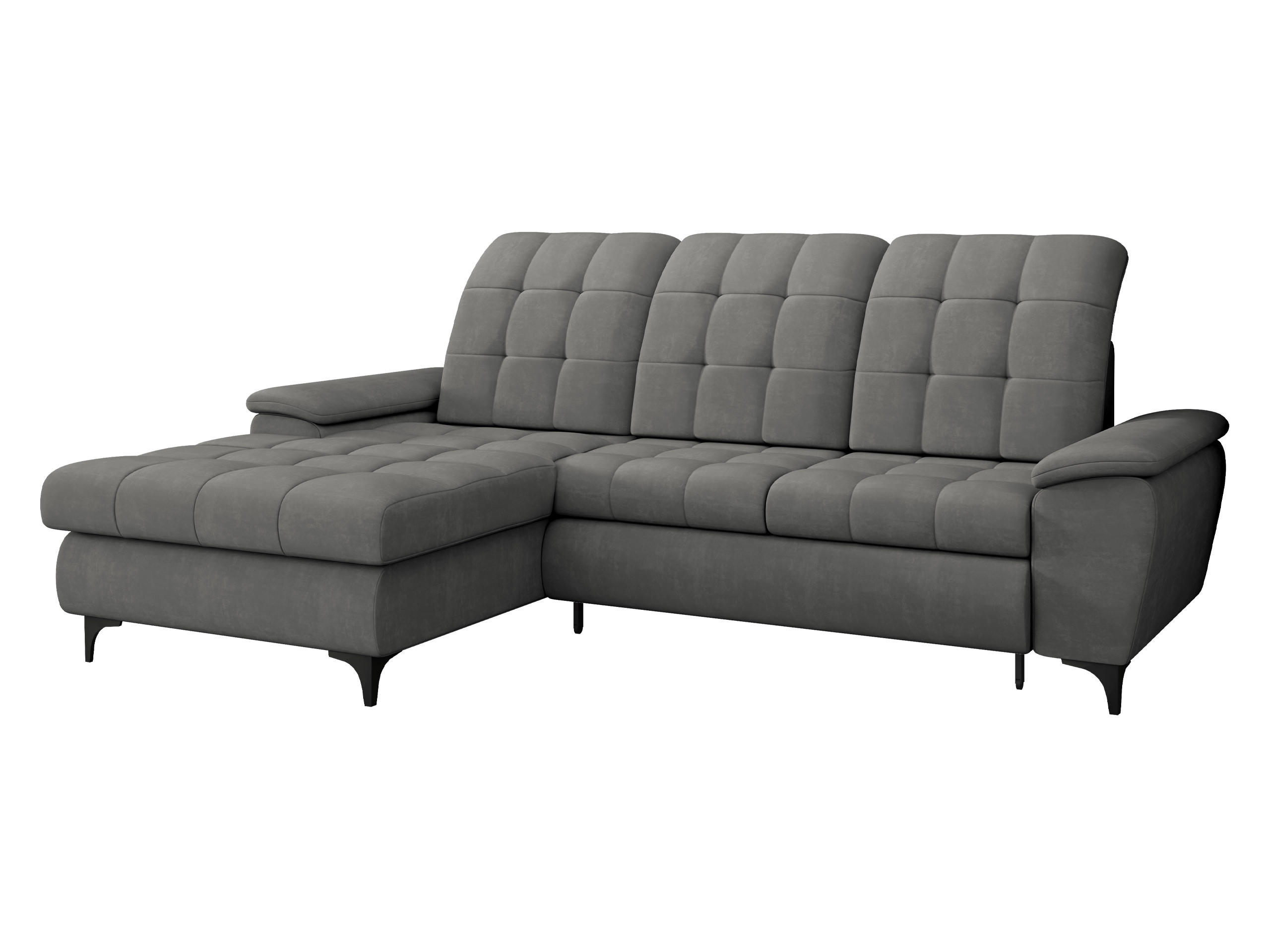 ECKSOFA Crystal, Seite: Links - Schwarz/Grau, Holz/Textil (260/182cm) - MIRJAN24
