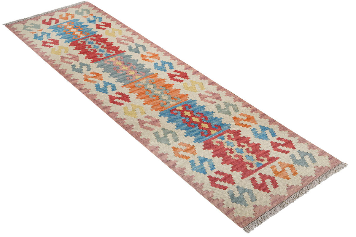 HANDWEBTEPPICH Kelim Gashgai Mehrfarbig 194/57 cm Schurwolle - Multicolor, Textil (57/194cm) - Looma