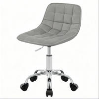 BÜROHOCKER in Lichtgrau 43x43x67,5 cm, höhenverstellbar und drehbar, mit Rollen - Hellgrau, Metall (43/67.5/43cm) - IVMEU