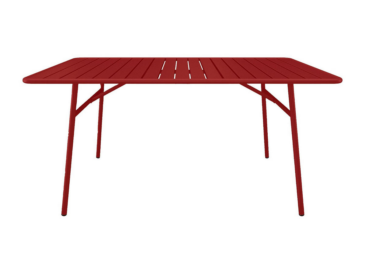 GARTENTISCH L.160 cm - Metall - Rot - MIRMANDE von MYLIA - Rot, Metall (80/160/74.5cm) - Vente-Unique