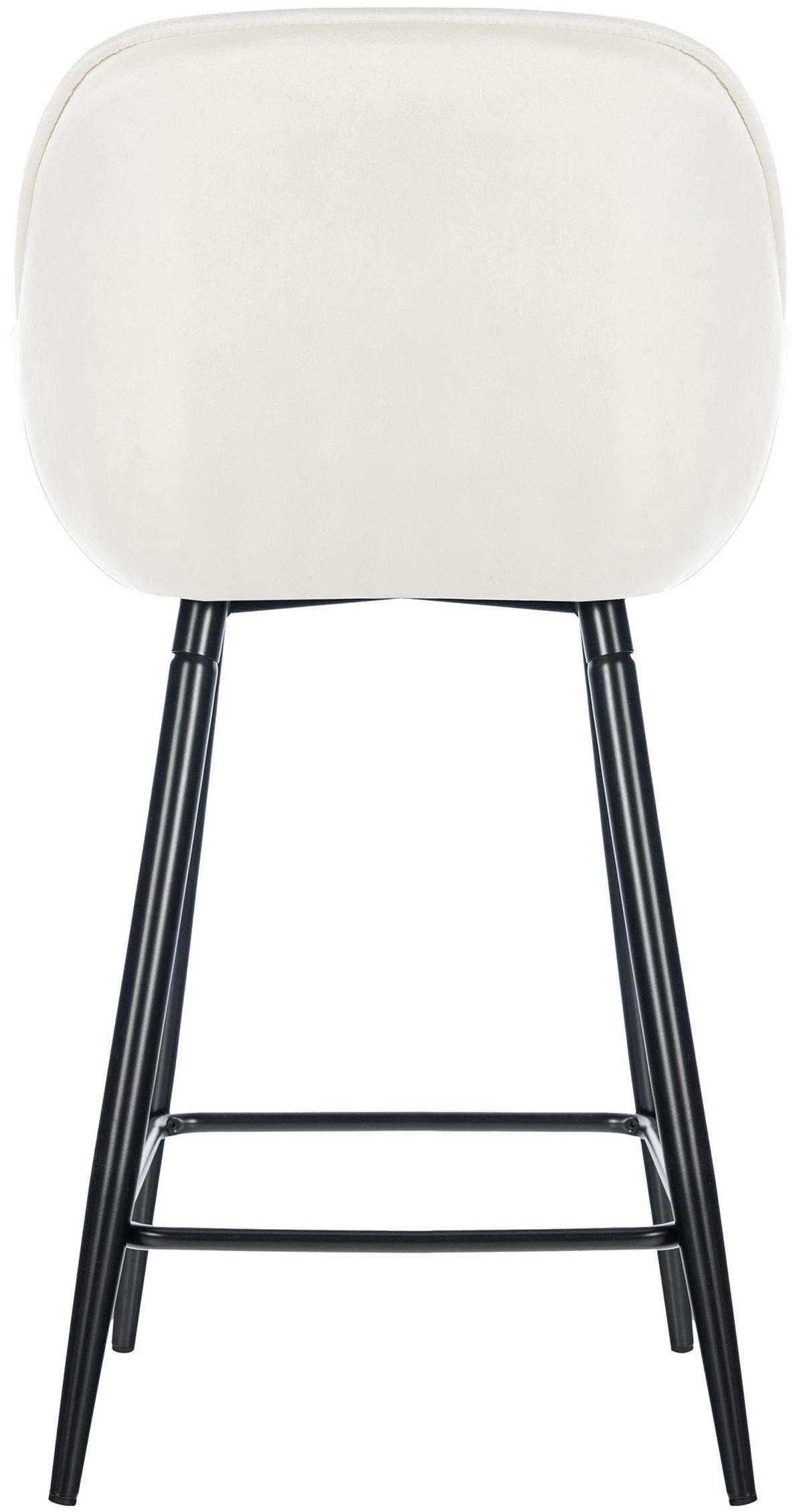 BARHOCKER 2er Set Samt creme - Creme/Schwarz, Textil/Metall (54/103/57.5cm) - CLP