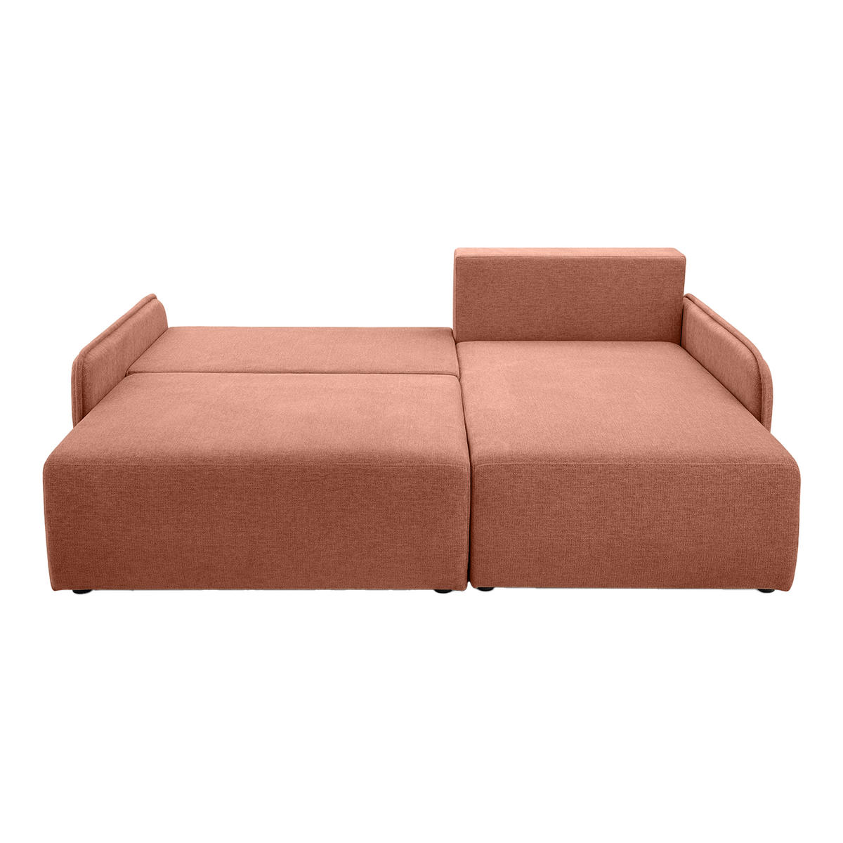ECKSOFA BLIKO mit Schlaffunktion, Lachs - Terracotta, Textil (198/150cm) - Fedve