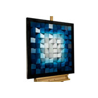 WANDBILD Blau 75/75 cm - Blau/Weiß, Holz/Kunststoff (6.8/75cm) - KUNSTLOFT