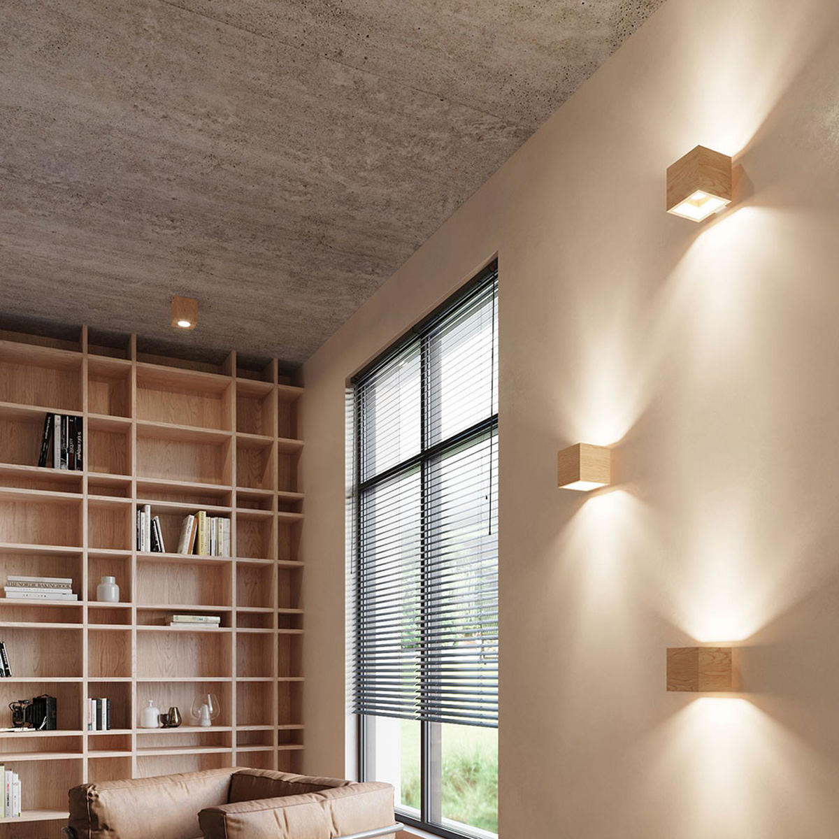 WANDLEUCHTE Holz Braun Up & Down - Braun, Holz (12/10/10cm)