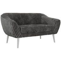 2-SITZER-SOFA PIRS - Grau Cord - Weiße Beine - Weiß/Grau, Holzwerkstoff/Textil (140/75/74cm) - MKS