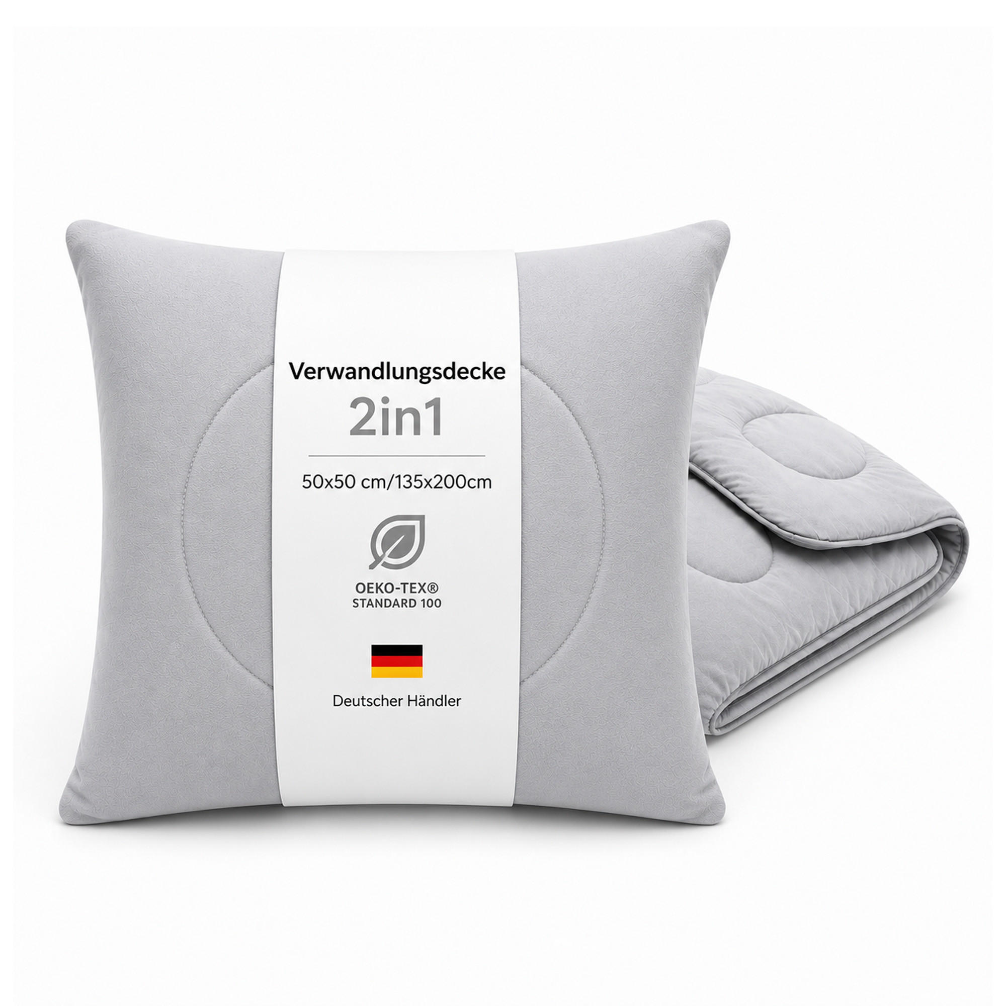 VERWANDLUNGSDECKE 2 in 1 - Grau 135x200 cm - Grau, Textil (135/200cm) - Bestlivings