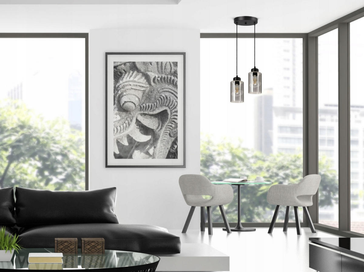 PENDELLEUCHTE TUBE - Transparent/Schwarz, Glas/Metall (20/20/80cm) - kiki design