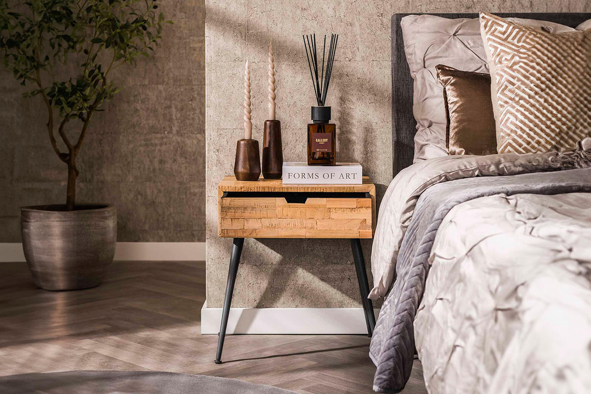 NACHTTISCH TICAR Holz Teakholz - Braun, Holz (45/50/35cm) - KAWOLA