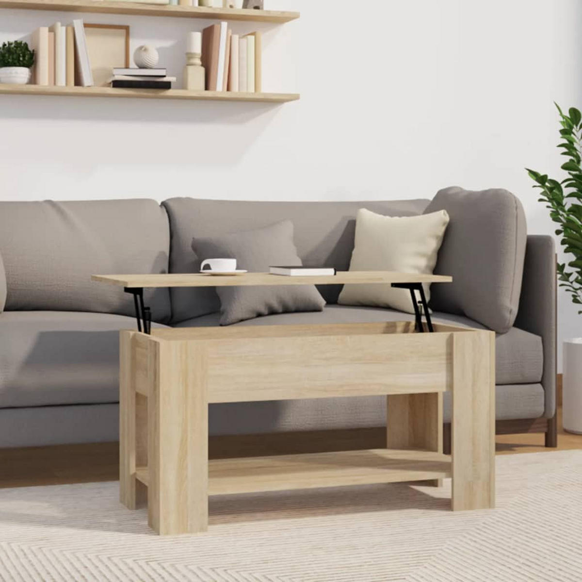COUCHTISCH Sonoma-Eiche 101x49x52 cm Holzwerkstoff - Braun, Holzwerkstoff (101/49/52cm) - furnicato