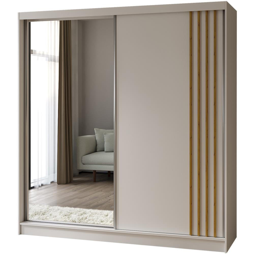 Beautysofa SKŘÍŇ s posuvnými dveřmi Nela 200/216/61 bílá se zásuvkami