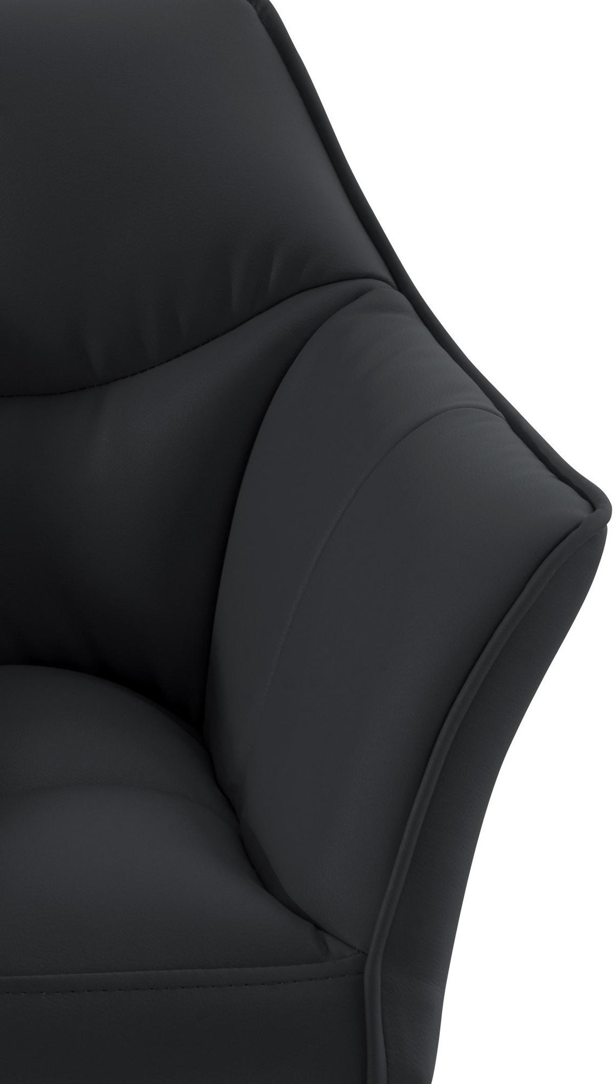 BARHOCKER Lederlook schwarz - Schwarz/Weiß, Textil/Metall (64/110/48cm) - CLP