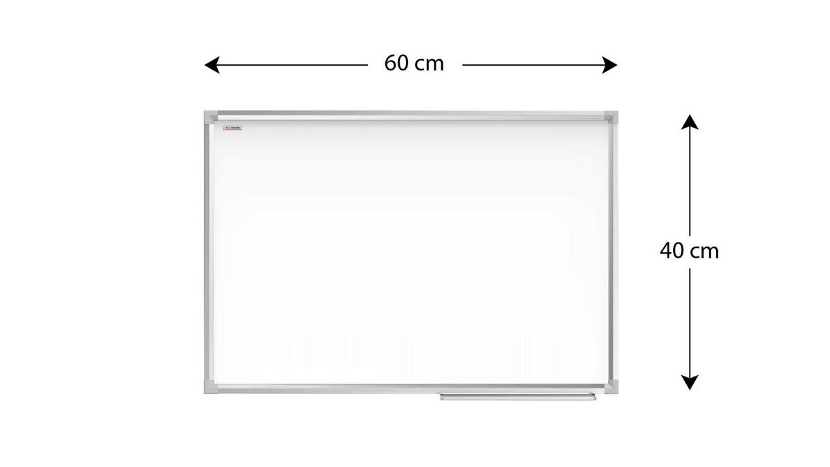WHITEBOARD Magnetisch 60x40cm Magnettafel mit Aluminiumrahmen A7 - Weiß, Metall (60/40/1.4cm) - ALLboards