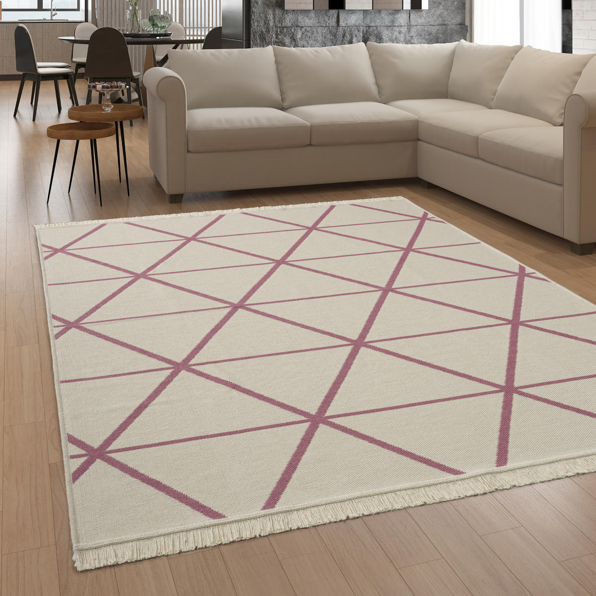KURZFLORTEPPICH 60/180 cm Skandi 146 - Pink, Textil (60/180cm) - Paco Home