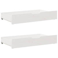 BETTSCHUBLADEN 2 Stk. Weiss 95/55/17 Cm Massivholz Kiefer - Weiß, Holz - vidaXL