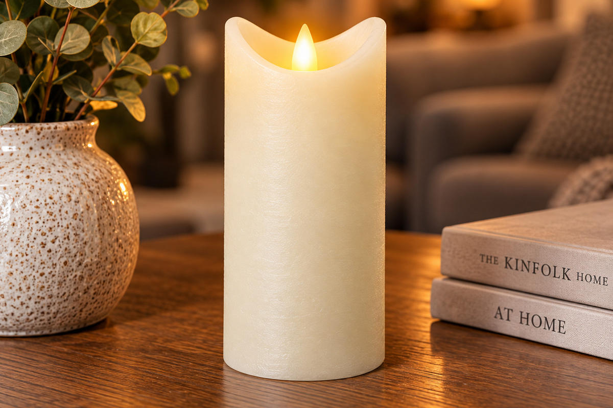 LED-KERZE Ø7,5x15 cm, Creme - Creme, Naturmaterialien (7.5/7.5/15cm) - dasmöbelwerk