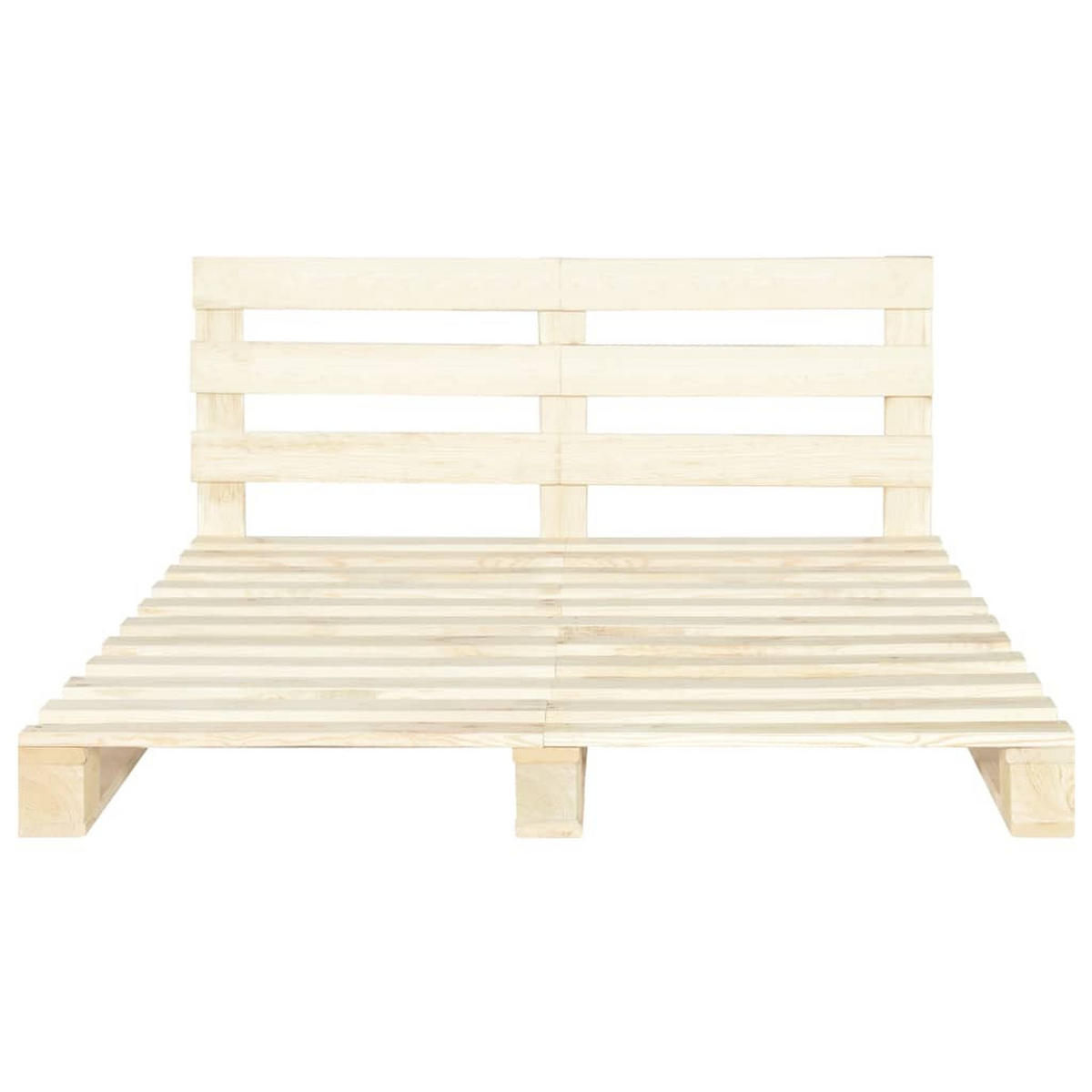 PALETTENBETT Massivholz Kiefer 140/200 Cm - Naturfarben, Holz (140/200cm) - vidaXL