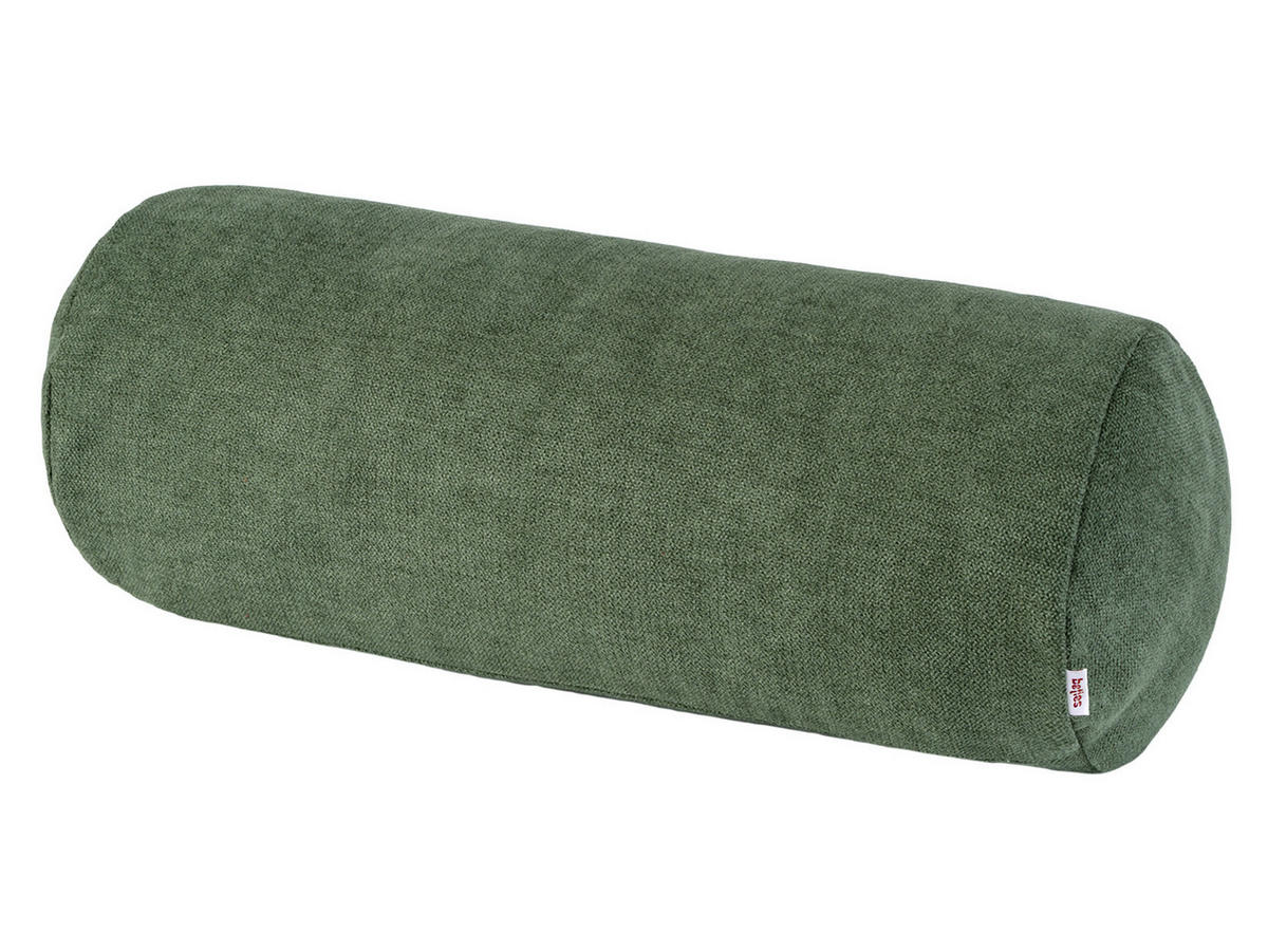 XL-NACKENROLLENHÜLLE FarbTon Chenille-Haptik oliven-grün 70/25 cm - Dunkelgrün, Textil (25/70cm) - beties Heimtextil