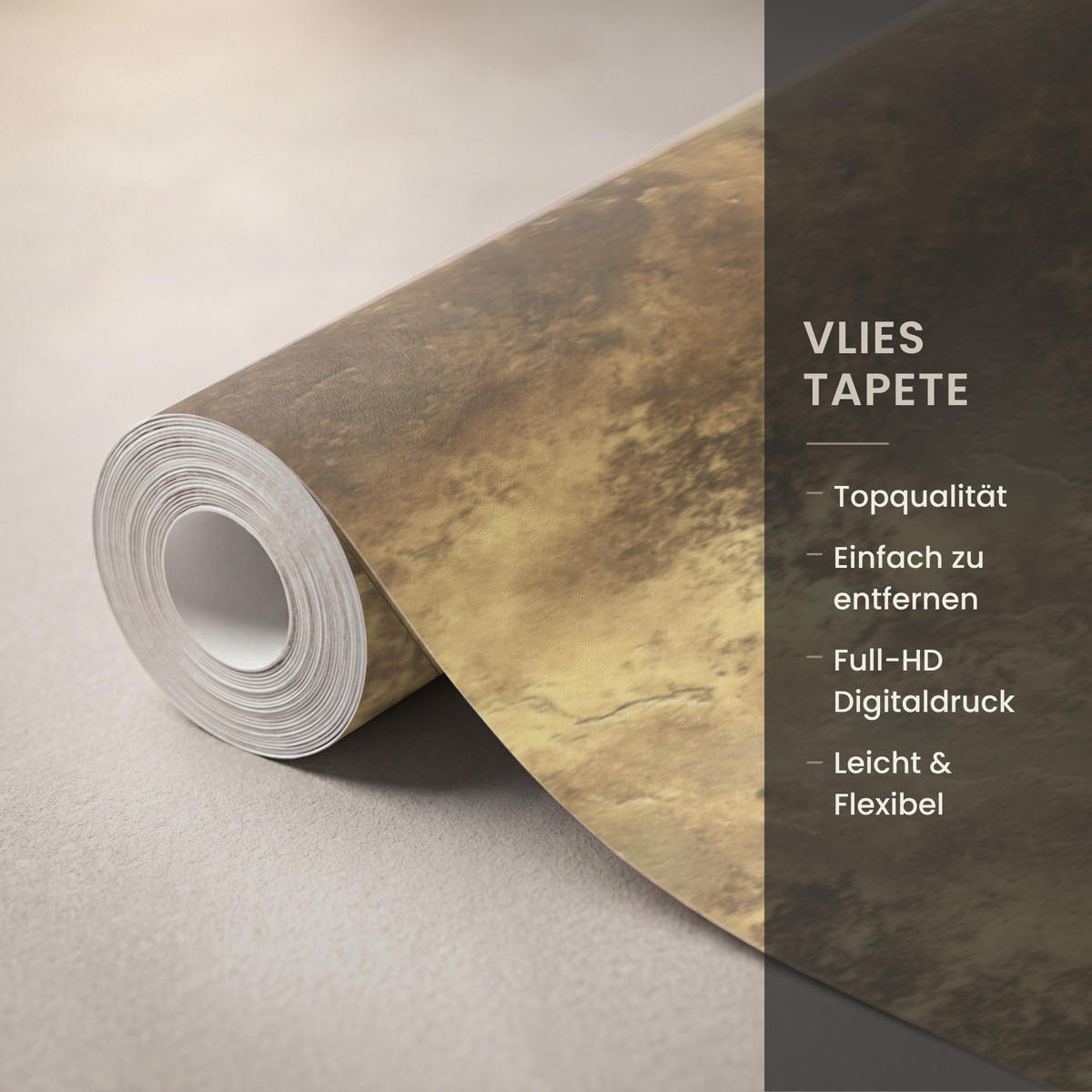TAPETE - Antik - Metallic-Look - Gold - 400x220 cm - Messingfarben, Papier (400/220cm) - OnlyWow