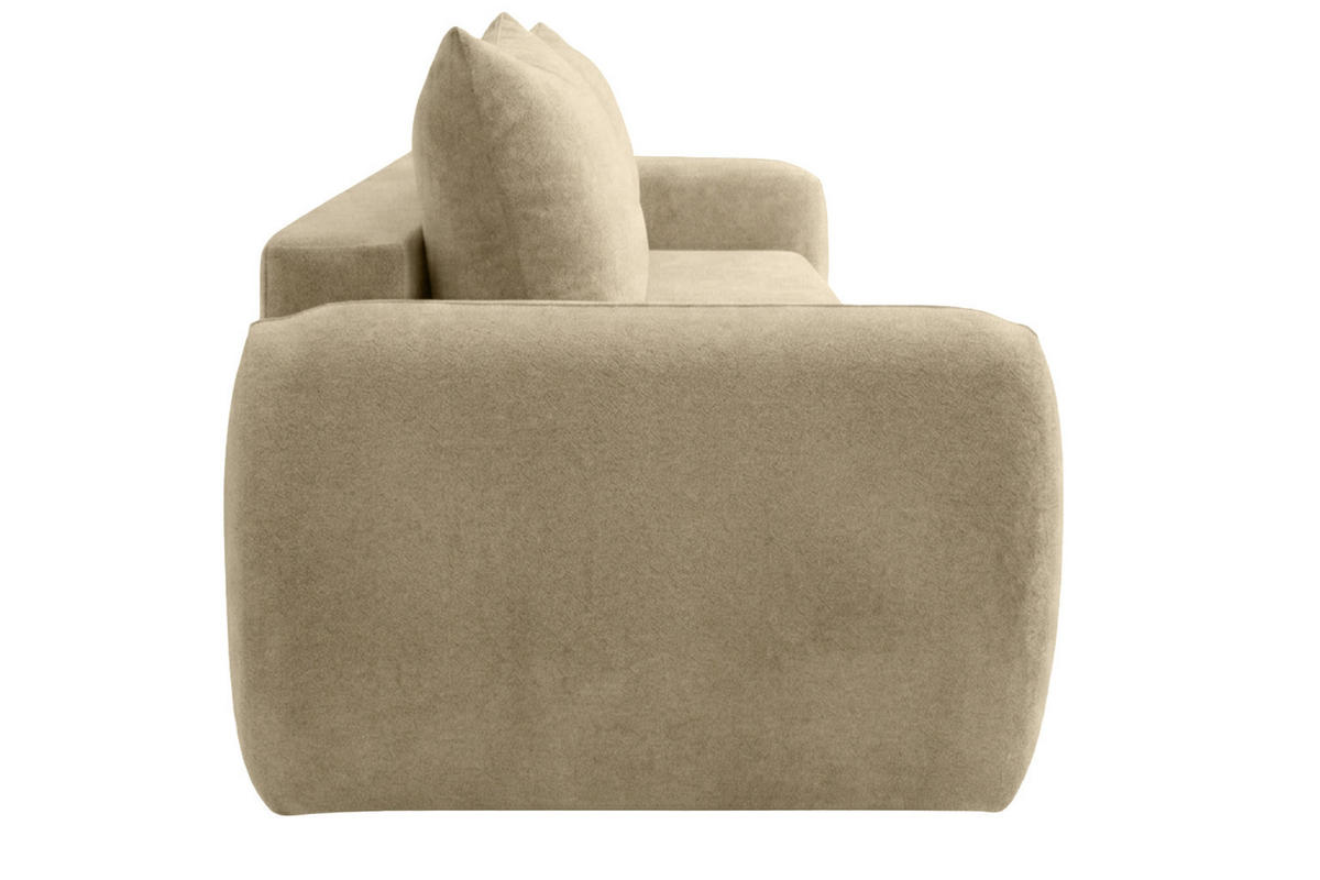 SOFA Mit Schlaffunktion Und Bettkasten, Stoff Doha, Beige, HELA - Beige, Holz (250/89/100cm) - Kaiser Möbel