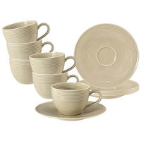 KAFFEETASSEN MIT UNTERTASSEN Beat Color Glaze Sandbeige 260 ml 6er Set - Beige, Keramik (16.7/8.6/16.7cm) - Seltmann Weiden