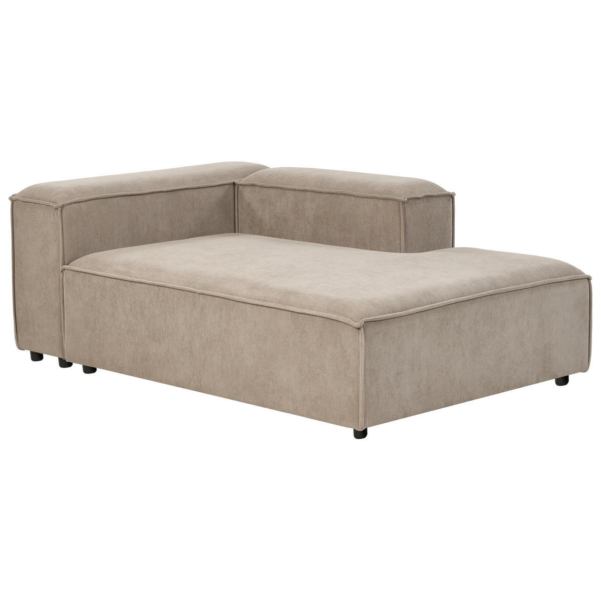 ČALOUNĚNÉ LEHÁTKO CHAISE LONGUE LEVOSTRANNÉ Manšestr Světle hnědé Ardal - černá/hnědá, textil (119/68/180cm) - Beliani