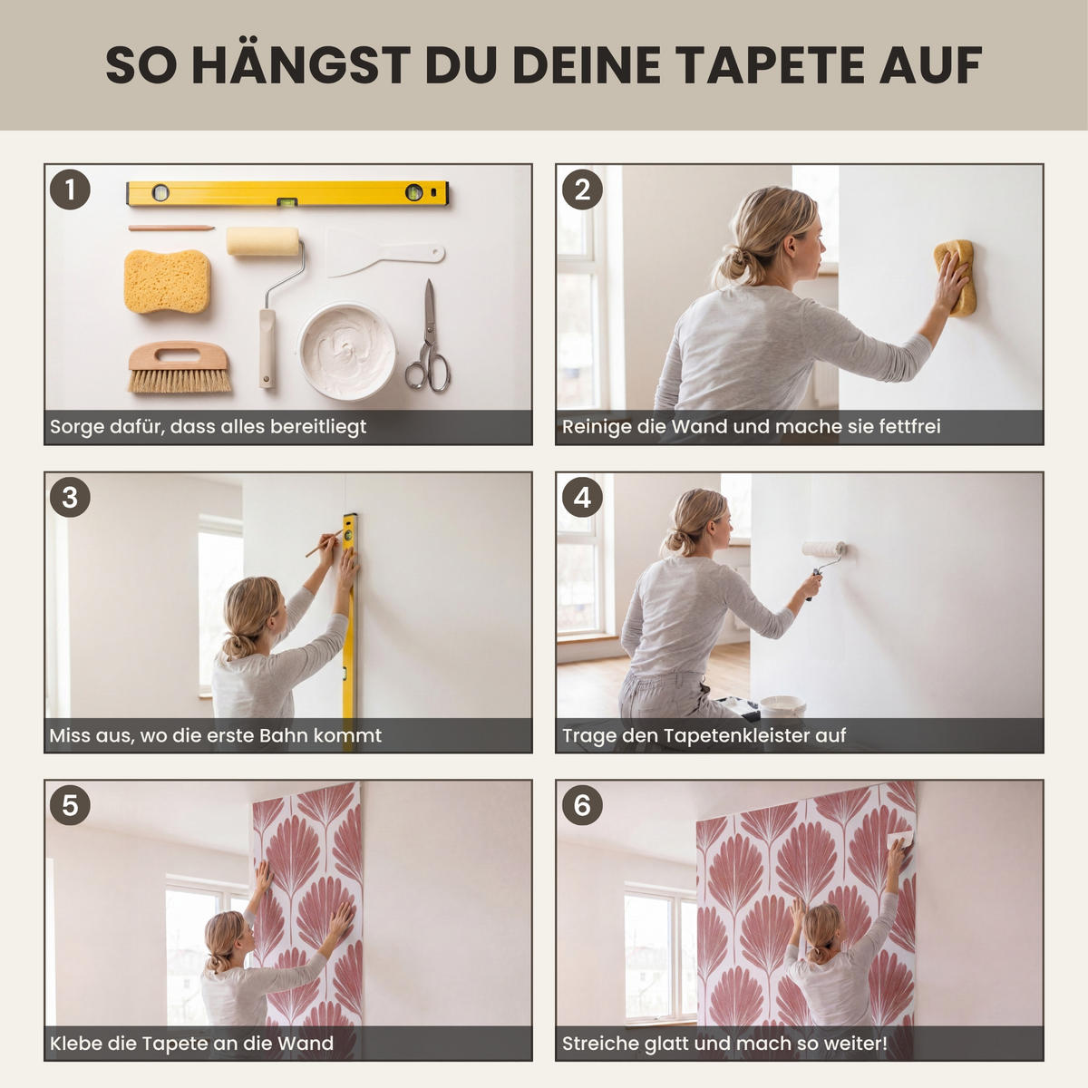 TAPETE - Fächer - Motiv - Terra - 450x200 cm - Rotbraun, Papier (450/200cm) - OnlyWow