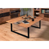 COUCHTISCH FRANK - Beige/Schwarz, Holz/Metall (80/118/45cm) - SAM