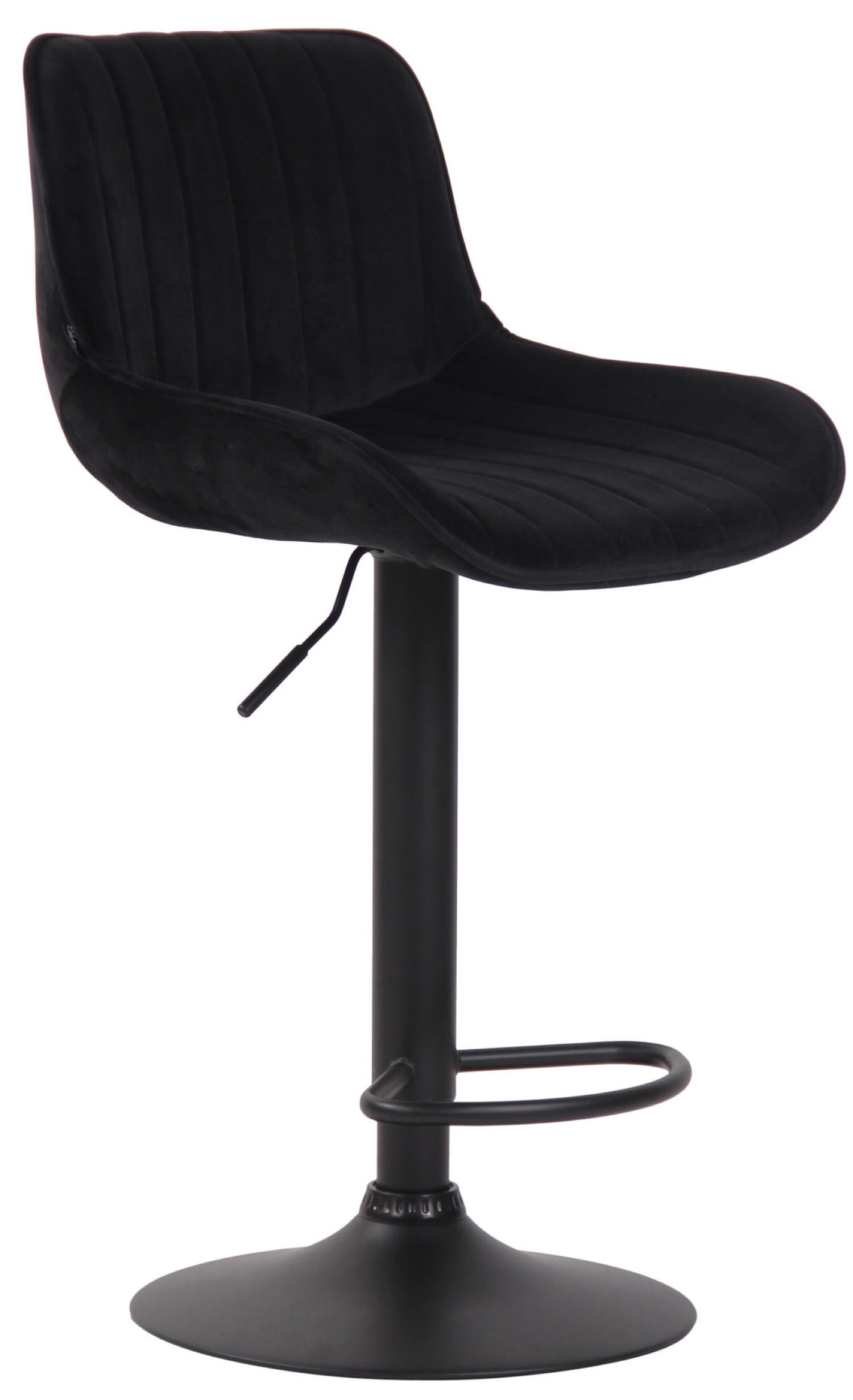 BARHOCKER Lento, Gestell schwarz, Samt Schwarz - Schwarz, Textil/Metall (50/100/50cm) - TPFLiving