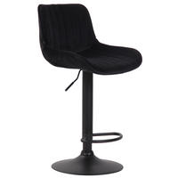 BARHOCKER Lento, Gestell schwarz, Samt Schwarz - Schwarz, Textil/Metall (50/100/50cm) - TPFLiving