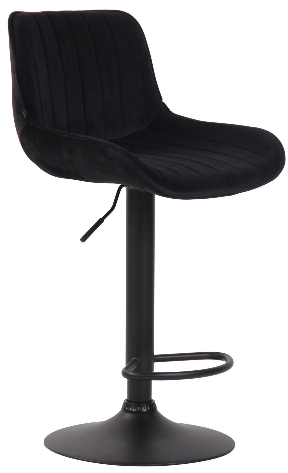 BARHOCKER Lento, Gestell schwarz, Samt Schwarz - Schwarz, Textil/Metall (50/100/50cm) - TPFLiving