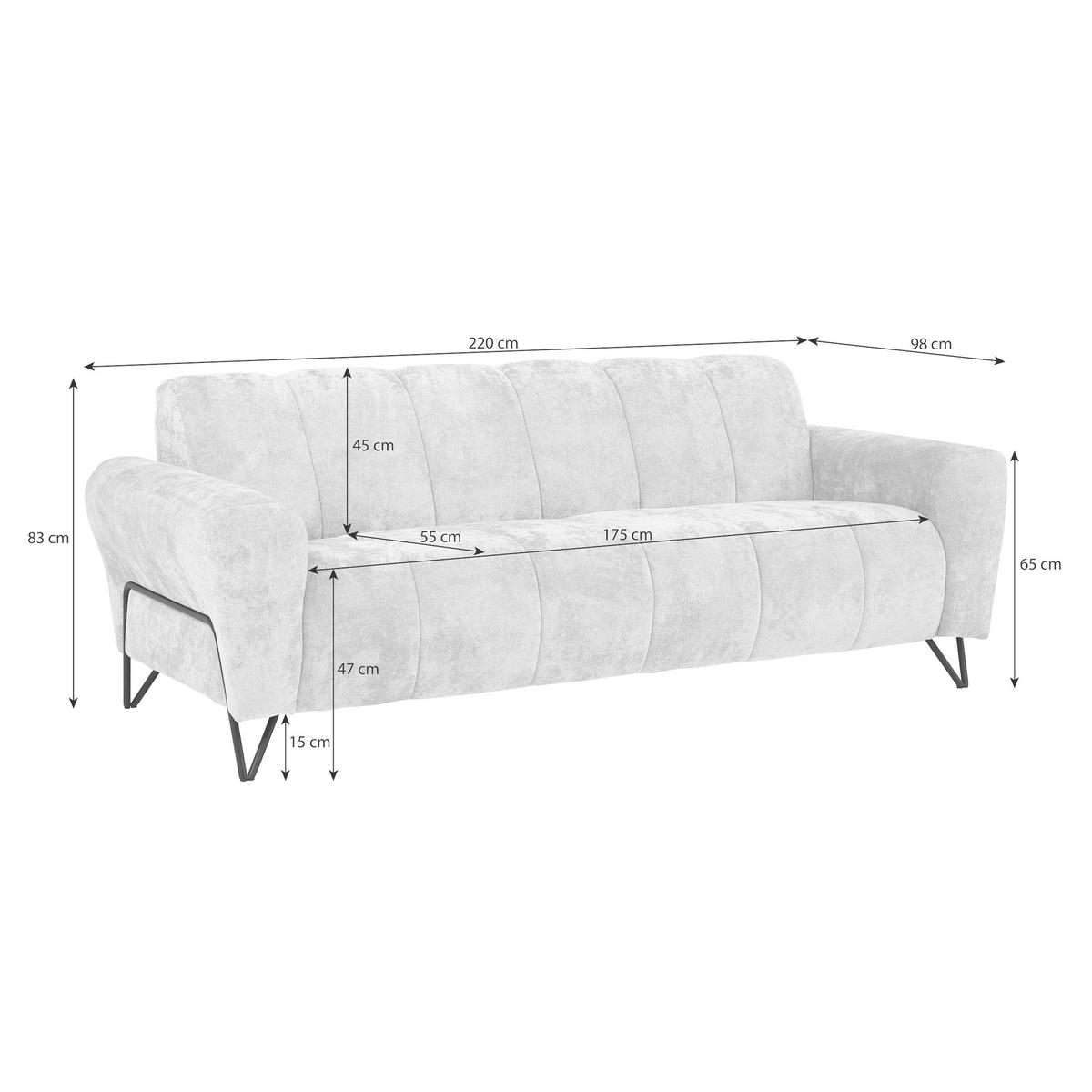 SITZGARNITUR Volare Sofas+Sessel, ohne Schlaffunktion, Cappuccino - Cappuccino, Textil/Metall (220/83/98cm) - Beautysofa