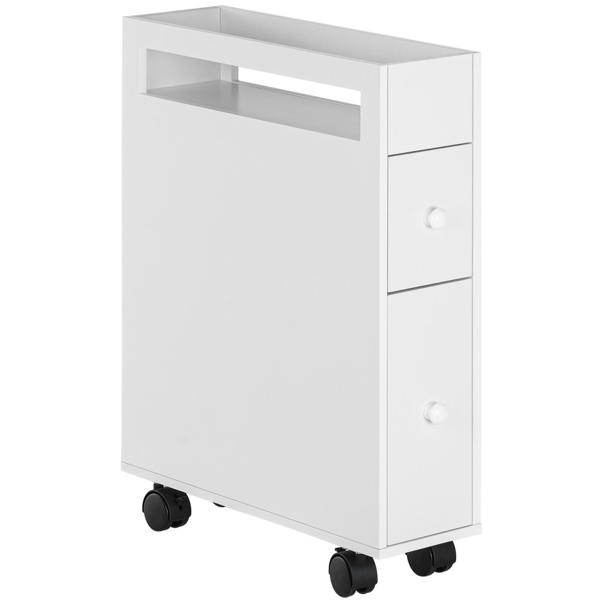 ROLLSCHRANK DE-08469 2 Schubladen mit 4 Rollen Weiß - Weiß, Holzwerkstoff (49.5/66/16cm) - ComfortXL