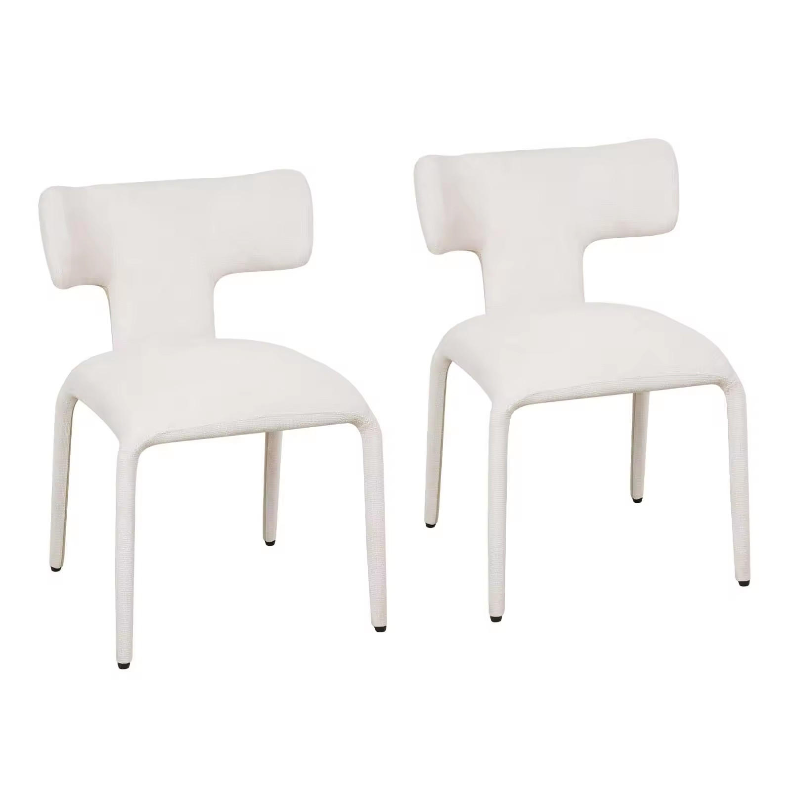 STUHL-SET DE-36171 2 Stück mit Leinenbezug Aprikosencreme - Creme, Metall (53/78/53cm) - ComfortXL