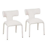 STUHL-SET DE-36171 2 Stück mit Leinenbezug Aprikosencreme - Creme, Metall (53/78/53cm) - ComfortXL