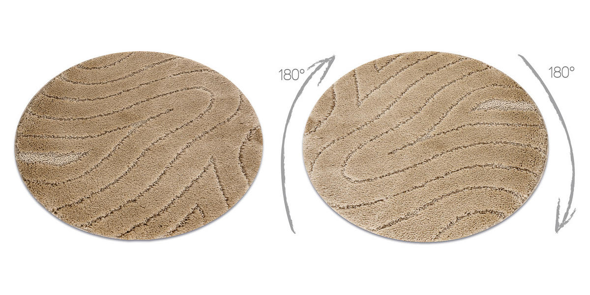 TEPPICH Dywaniki łazienkowe 100 cm - Beige, Textil (100/100cm) - rugsX